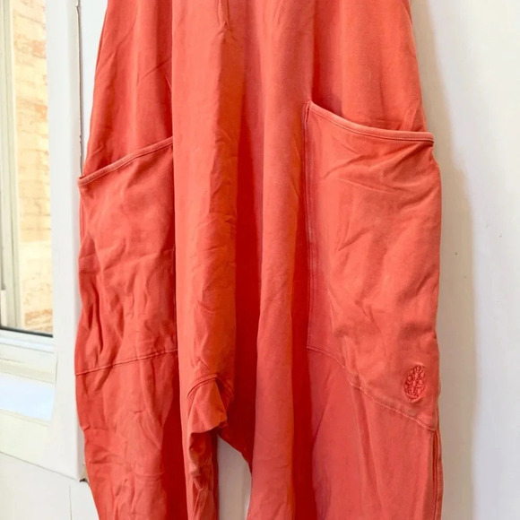 New Free People Hot Shot Onesie Jumpsuit FP Movement Harem Baggy Coral Red - Picture 6 of 9